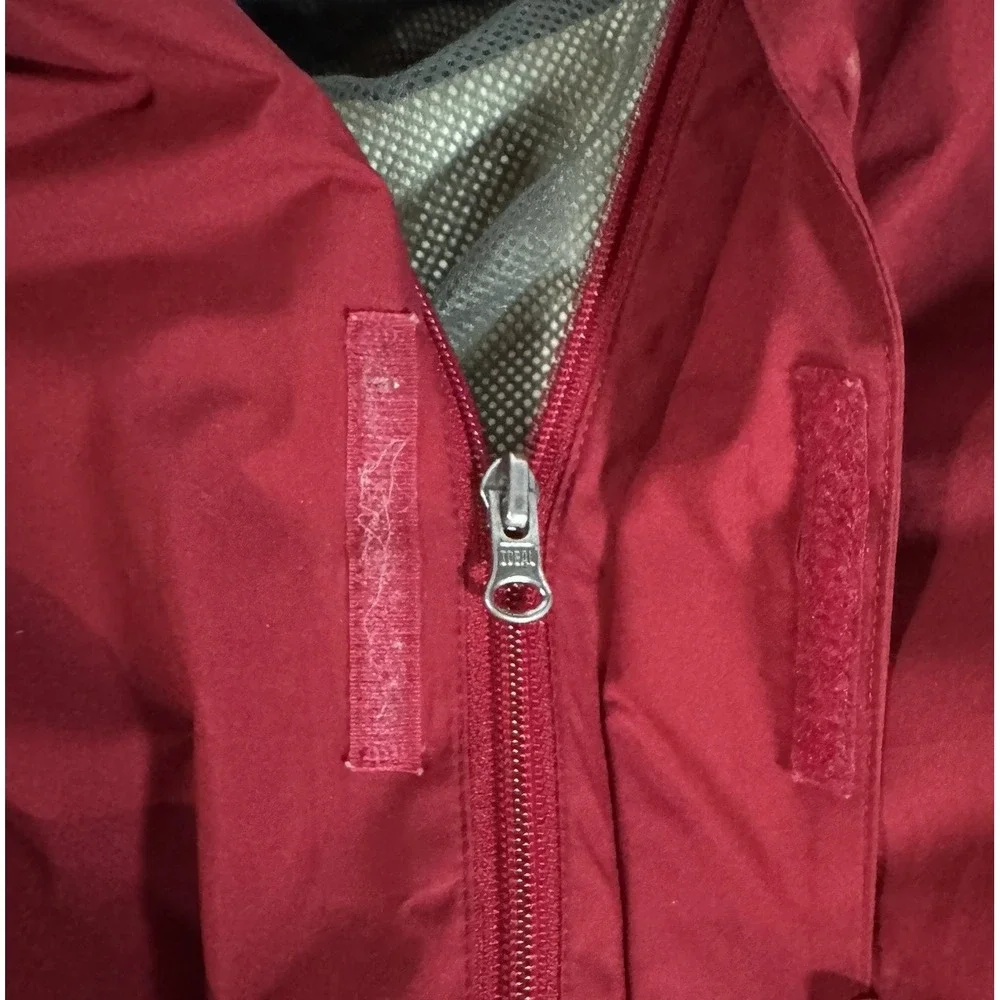 Lands' End Gore-Tex Squall Rain‎ Coat Men's L Hood Jacket Zipper Vintage Red